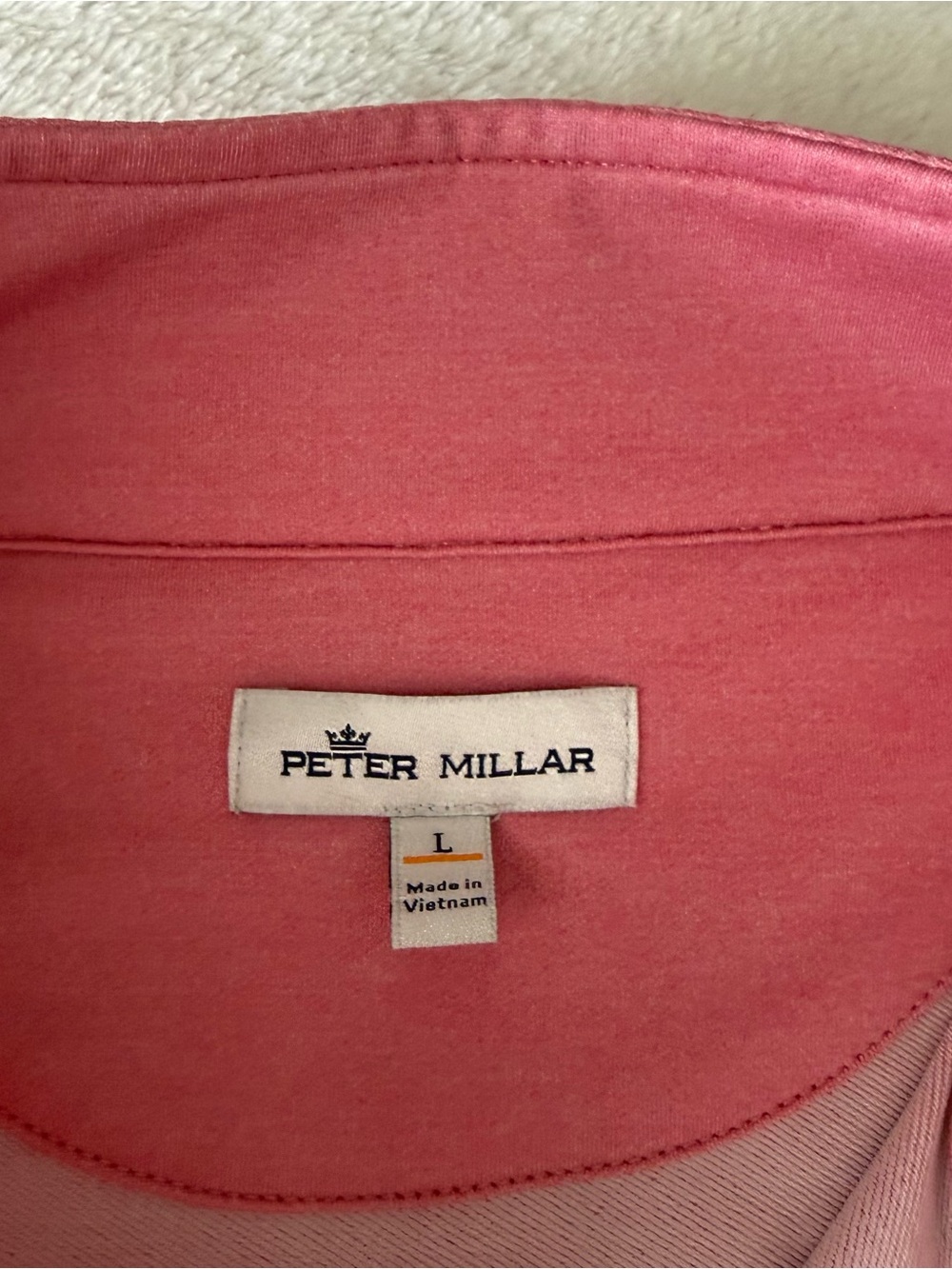 Peter Millar Men's Pink Perth Quarter-Zip Pullover L - Picture 3 of 5